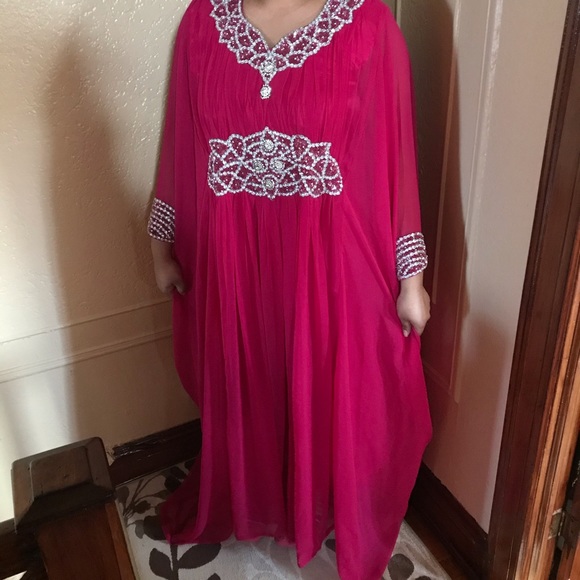 Indian Style Fuchsia Long dress - Picture 1 of 6
